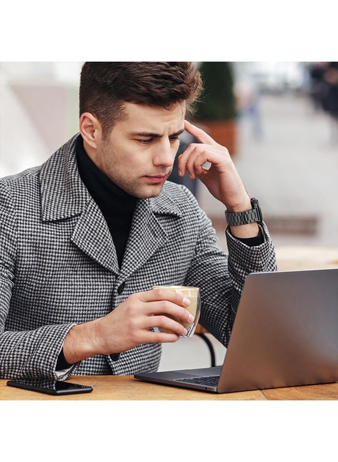 O Ozone Bands Compatible with Samsung Galaxy Watch Ultra 47mm (2024), Metal Stainless Steel Replacement Wristband Strap Men Women for Galaxy Watch 7 Ultra 47mm - Black - Image 5