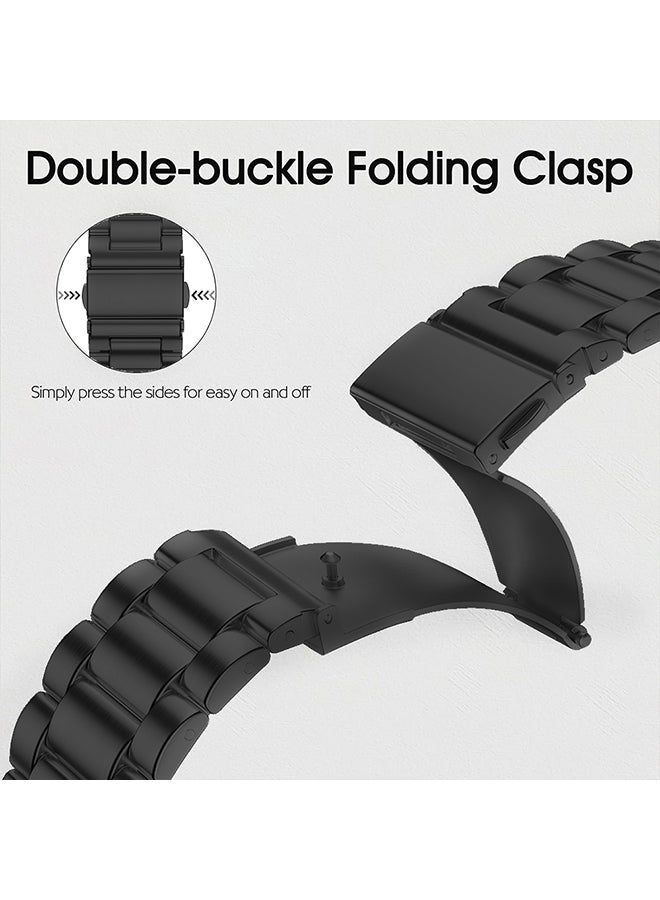 O Ozone Bands Compatible with Samsung Galaxy Watch Ultra 47mm (2024), Metal Stainless Steel Replacement Wristband Strap Men Women for Galaxy Watch 7 Ultra 47mm - Black - Image 3