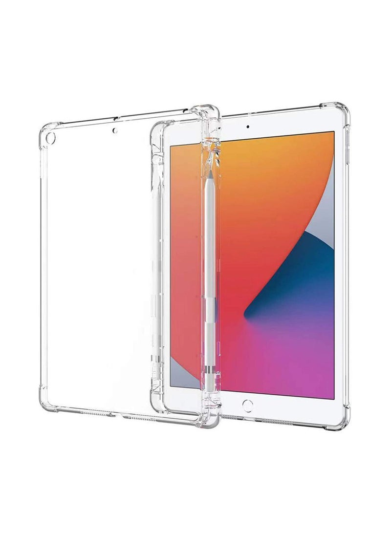 Rock Pow Case for New iPad 10.2 7th/8th/9th Gen 2021/2020/2019 with Pencil Holder,Thin Slim Transparent TPU Cover - Image 1