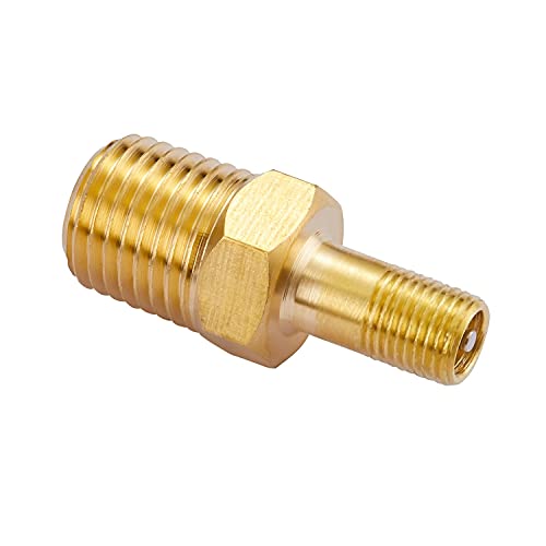 Minimprover 12 PCS Anti-Corrosion Brass Schrader Valve Standard Valve Core with 1/4''NPT Male and 1/8" NPT Male Threads Tank Valve & Aluminium Caps with Rubber Ring - Image 4