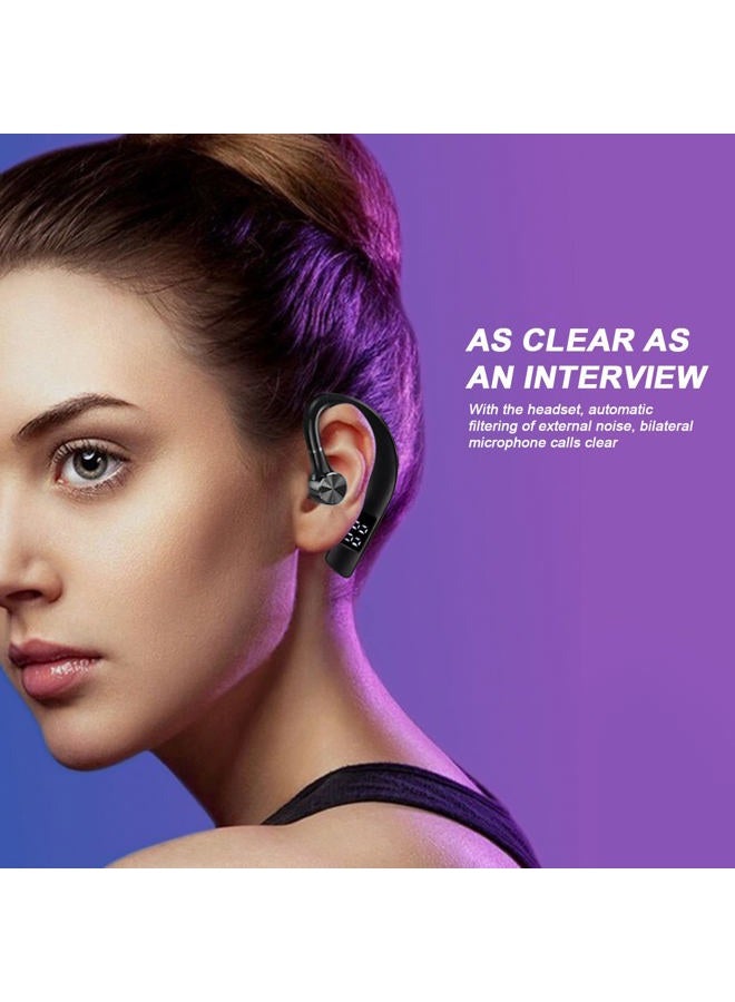 Ashata Bluetooth Earpiece for Cell Phone,Single Ear IPX5 Waterproof Bluetooth 5.2 Earphone,180 Degree Rotating Ear Hook Earphone,for Sport,Running,Driving,Business - Image 2