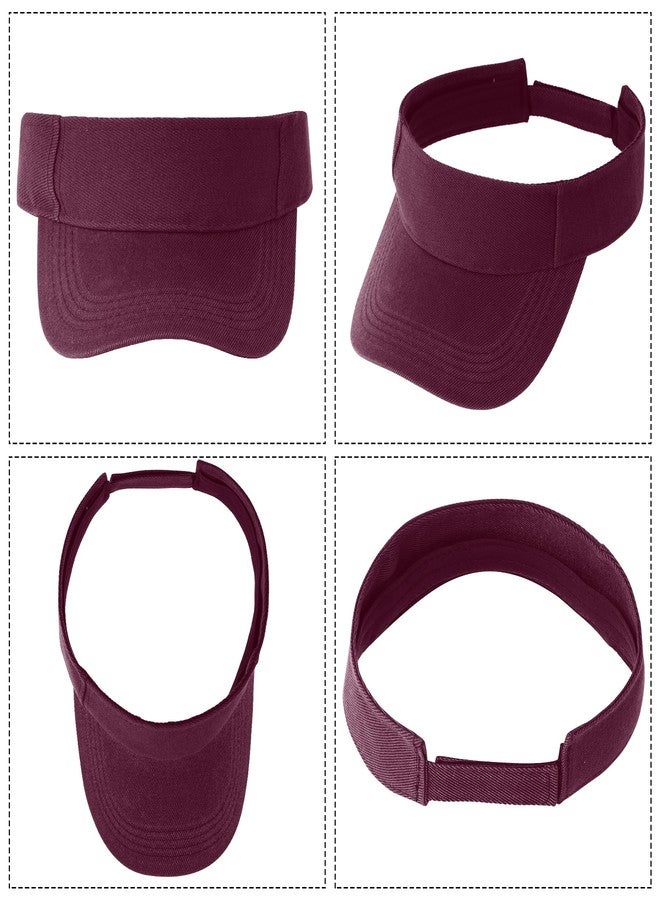 Marrywindix Burgundy Sport Wear Athletic Visor Sun Visor Hat Visor Adjustable Cap for Women and Men (One Size) - Image 3