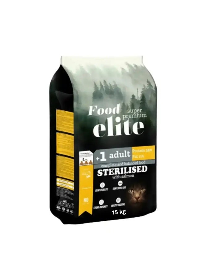 Elite Super Premium Sterilized Salmon for Adult Cats 15kg