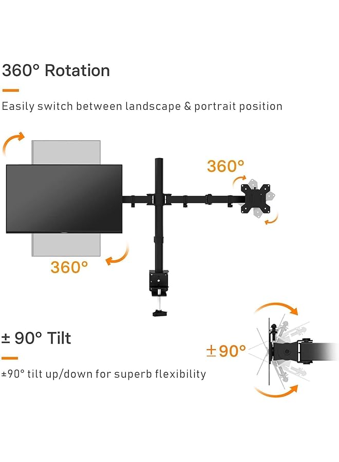X spring Monitor Mount Stand Dual Monitor Stand Computer Monitor Stand With Maximum Load Of 9 Kg Per Arm 360 Degree Rotation Monitor Arm Desk Mount For 14 33 Inch Screen 75X75Mm 100X101Mm Vesa - Image 2