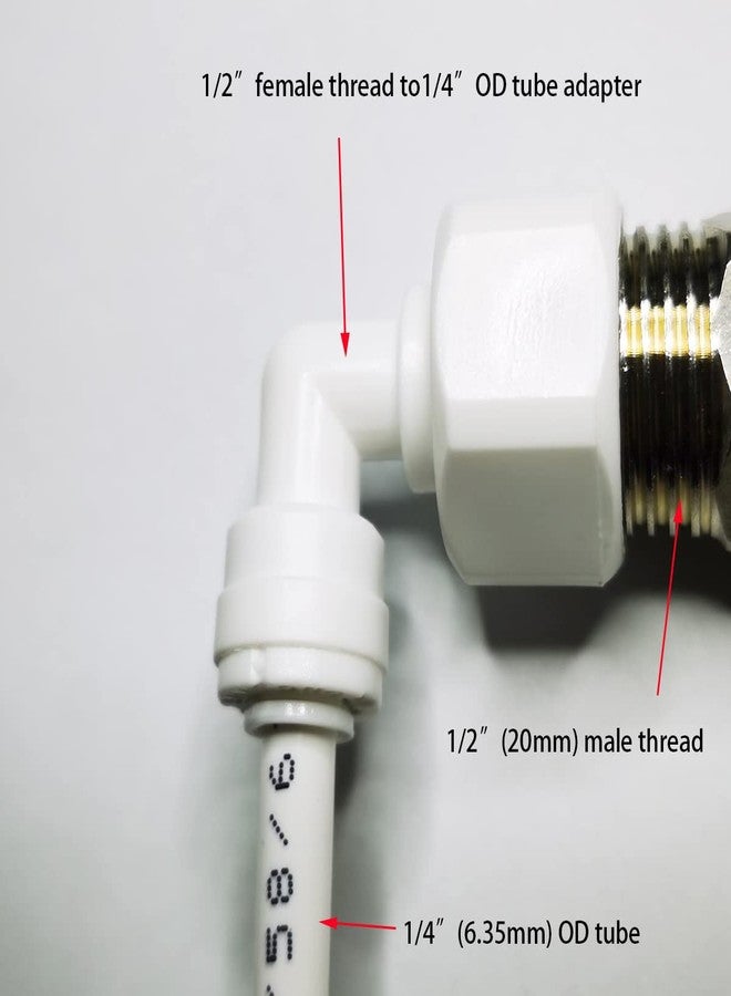 YZMSZ Elbow 1/2" Female Thread to 1/4" OD Tube Quick Connector Tubing Fittings for Water Purifiers Filters Reverse Osmosis Systems accessories,5pcs. - Image 3