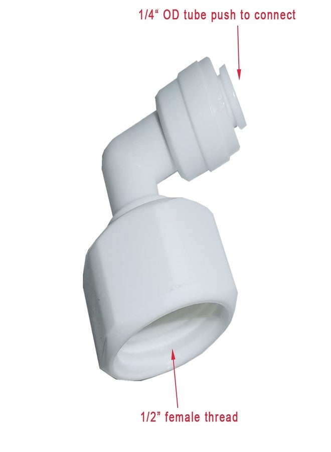 YZMSZ Elbow 1/2" Female Thread to 1/4" OD Tube Quick Connector Tubing Fittings for Water Purifiers Filters Reverse Osmosis Systems accessories,5pcs. - Image 2