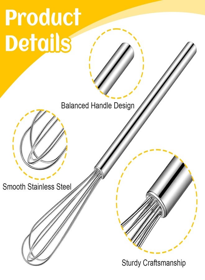 Thrymme 2PCS Small Whisks for Cooking, Silver Tiny Whisk Stainless Steel, Compact Small Whisk for Eggs, Sauces & Coffee Prep, (10.5 * 1 Inch) - Image 3