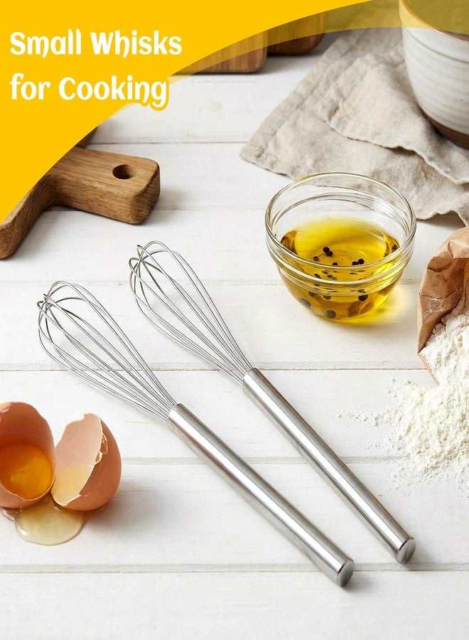 Thrymme 2PCS Small Whisks for Cooking, Silver Tiny Whisk Stainless Steel, Compact Small Whisk for Eggs, Sauces & Coffee Prep, (10.5 * 1 Inch) - Image 4