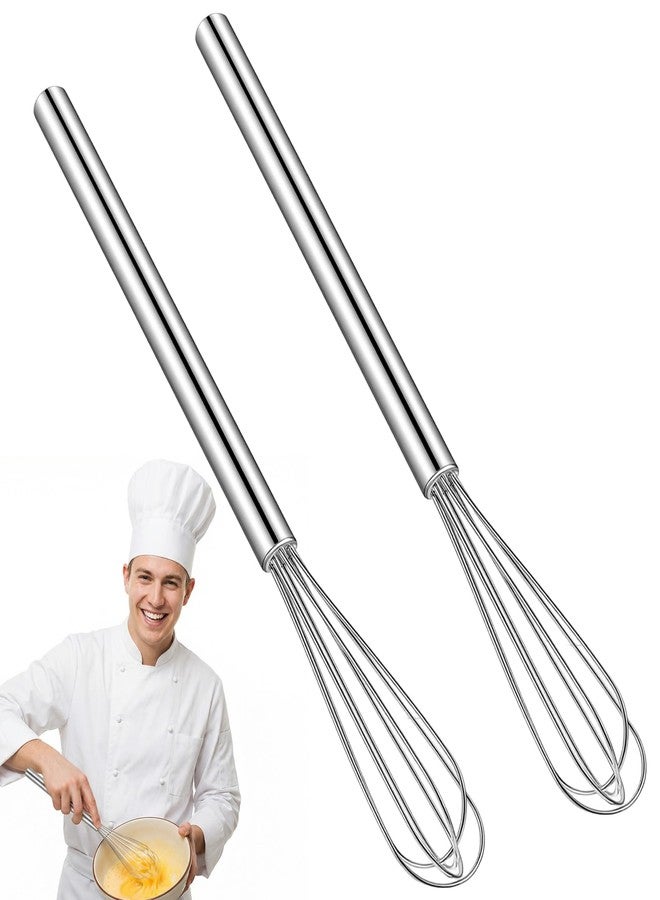 Thrymme 2PCS Small Whisks for Cooking, Silver Tiny Whisk Stainless Steel, Compact Small Whisk for Eggs, Sauces & Coffee Prep, (10.5 * 1 Inch) - Image 1