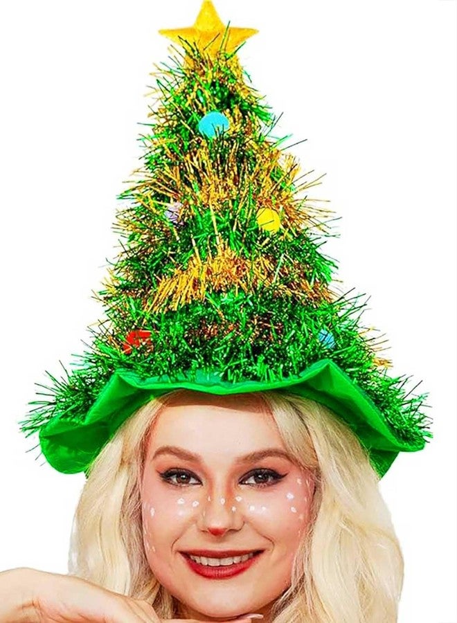 فديزاينر قبعة عيد الميلاد من تصميم Fdesigner، قبعة سانتا خضراء، قبعة شجرة عيد الميلاد، قبعة مزينة بالترتر، قبعة العطلات، غطاء رأس لحفلات الأزياء التنكرية، دعائم كوسبلاي، إكسسوارات تزيين الشعر للنساء، هدية للمهرجانات - Image 1
