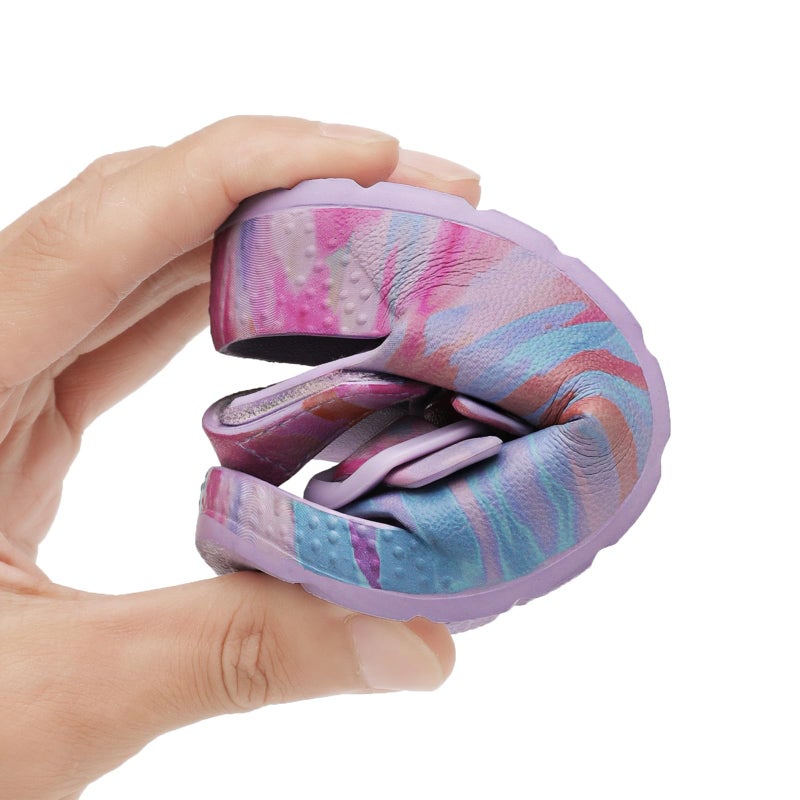 ChayChax Toddler Boys Girls Double Buckle Sandals Children's Adjustable Back Strap Water Sandal, Purple Tie Dye, 7 Toddler - Image 2