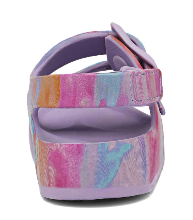 ChayChax Toddler Boys Girls Double Buckle Sandals Children's Adjustable Back Strap Water Sandal, Purple Tie Dye, 7 Toddler - Image 5