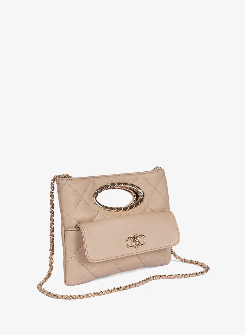 كابلي Oval-shaped cutout faux leather quilted handbag