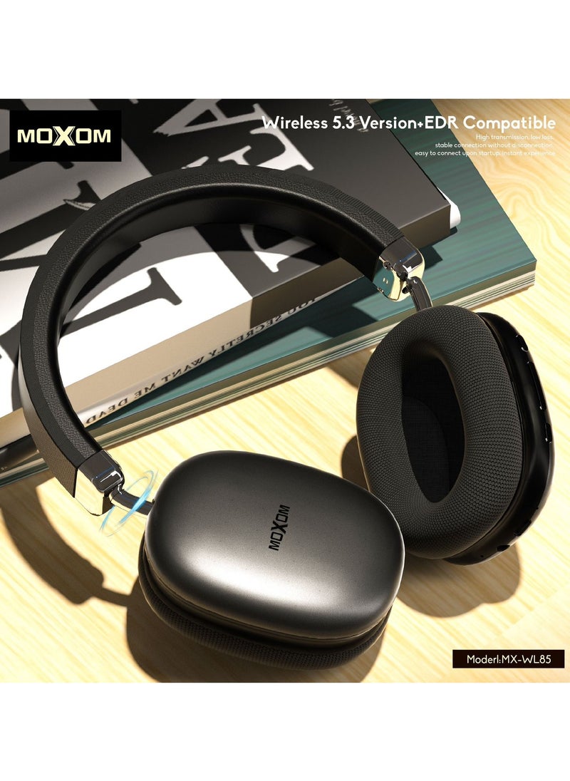 MOXOM MX-WL85 Wireless On-Ear Headphones - Pure Bass - 40H Battery - Speed Charge - Fast Usb Type-C - Foldable Hi-Fi Audio  - Image 2