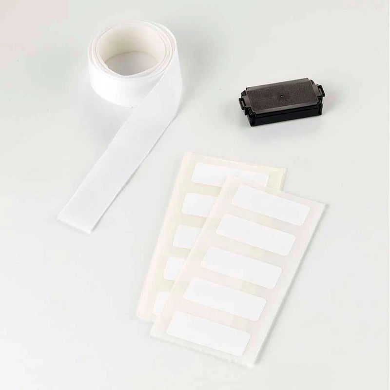 Trodat Stamp 'N Stick Refill Kit - Continue The Use of Your Stamper and Personalise Kids Uniforms & Belongings for Years to Come – Features Iron On Fleece, 40 Stickers and Black Textile Ink Pad - Image 1