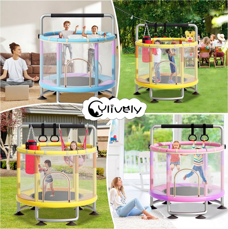 CYlively 5-in-1 Toddler Trampoline for Kids,60"" Trampoline for Toddlers,Upgrade Kids Trampoline Indoor Outdoor,500lbs Baby Child Large Small Trampoline with Safety Net - Image 5