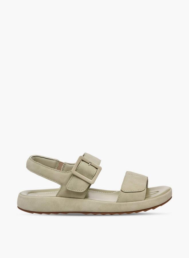 Le Confort Women Suede Buckle Detail Hook & Loop Sandals - Image 3