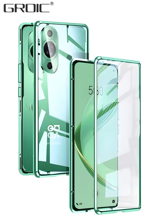 GROIC Magnetic Case for Huawei Nova 11 Ultra 6.78 Inches, Double Sided HD Tempered Glass Fingerprint Unlock Super Magnetic Adsorption Metal Bumper Frame 360° Full Protective Phone Cover  - Image 1