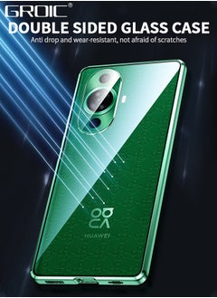 GROIC Magnetic Case for Huawei Nova 11 Ultra 6.78 Inches, Double Sided HD Tempered Glass Fingerprint Unlock Super Magnetic Adsorption Metal Bumper Frame 360° Full Protective Phone Cover  - Image 2