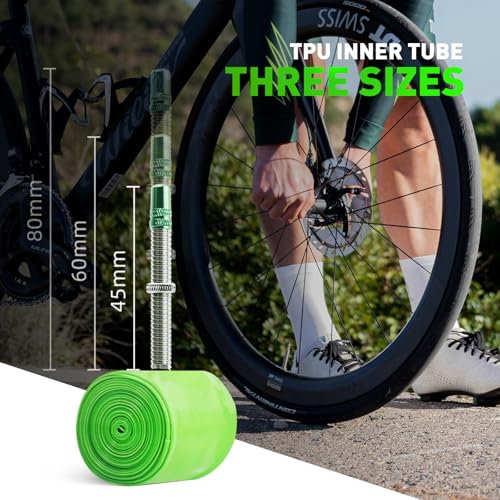 CYCLAMI 2 Pack TPU Inner Tube 700C x 18/23/25/28/30/32C for Road Bike Tire Upgraded Durability Bicycle Tube 80MM Length of Aluminum Presta Valve - Image 4