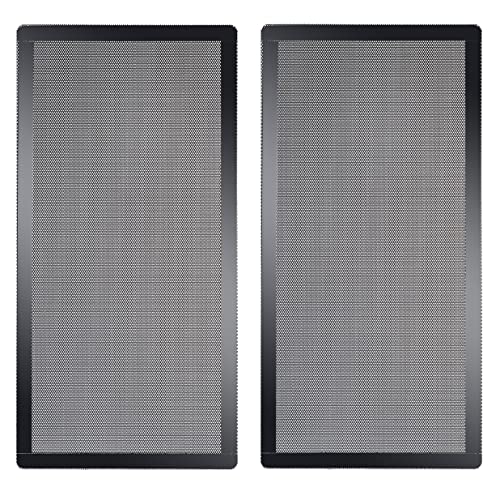 YSSHUI 120 x 240mm PC Case Dust Mesh Filter, [2 Pack] Magnetic Frame Computer Fan Dust Mesh PC Cooler Filter Dustproof PVC Cover Grills - Black - Image 1