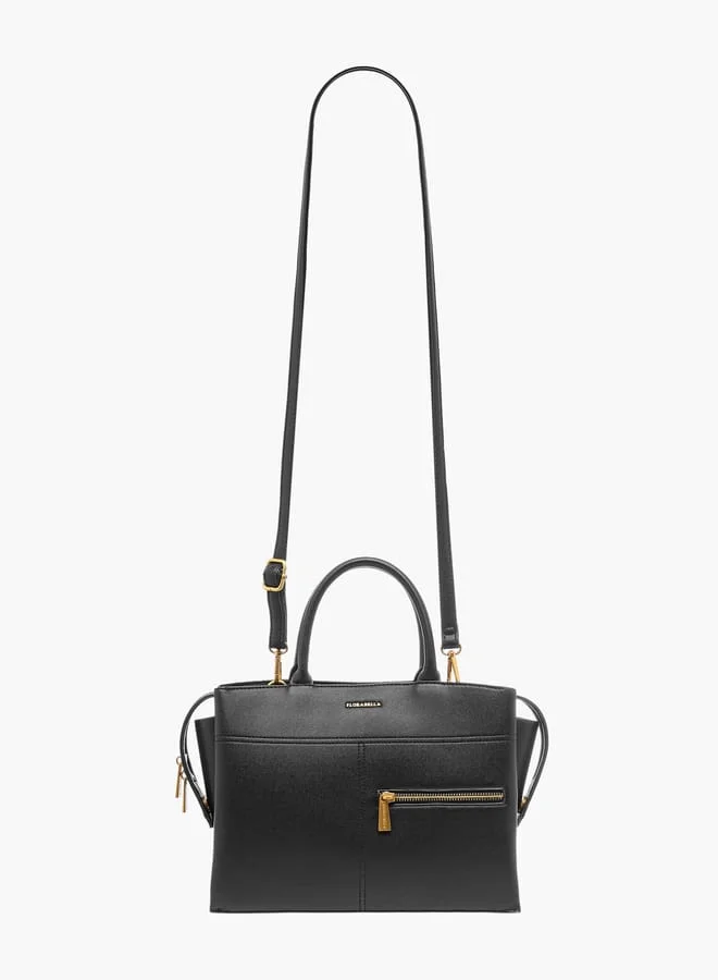 Flora Bella By Shoexpress Women Solid Tote Bag with Handles and Zip Closure