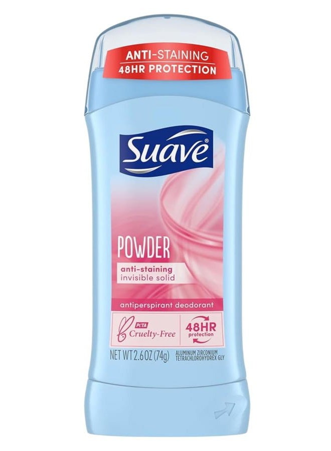 Suave Deodorant 2.6 Ounce 24Hr Powder Invisible Solid (76ml) (2 Pack) - Image 2