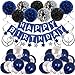 Halema Birthday Decorations for Men Women Boys Girls Blue Party Decor With Happy Balloons Suitable for 16th 20th 25th 30th 35th 40th 50th 60th 70th Blue - Image 3