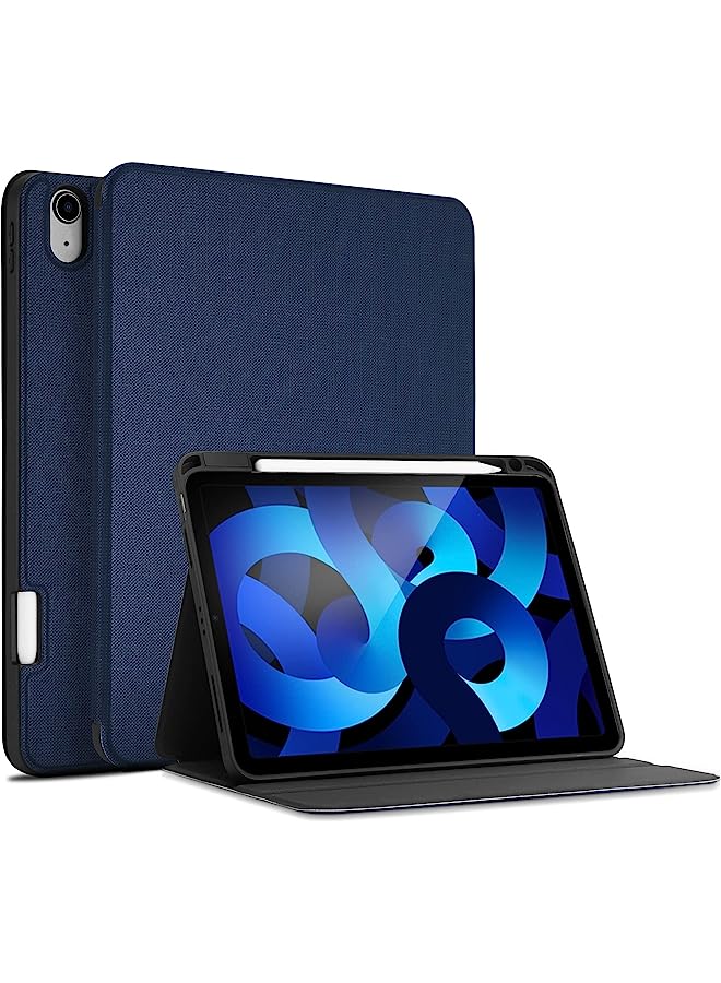 Ipad Air 5 Case 2022/Ipad Air 4 Case 2020 10.9 Inch With Pencil Holder, Slim Stand Smart Folio Protective Cover For Ipad Air 10.9" 5Th /4Th Generation A2589 A2591 A2324 A2072 Release -Navy
