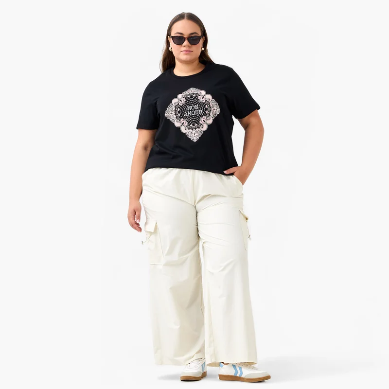  أولا بوبكن Plus Size Ulla Popken Graphic Print T-shirt