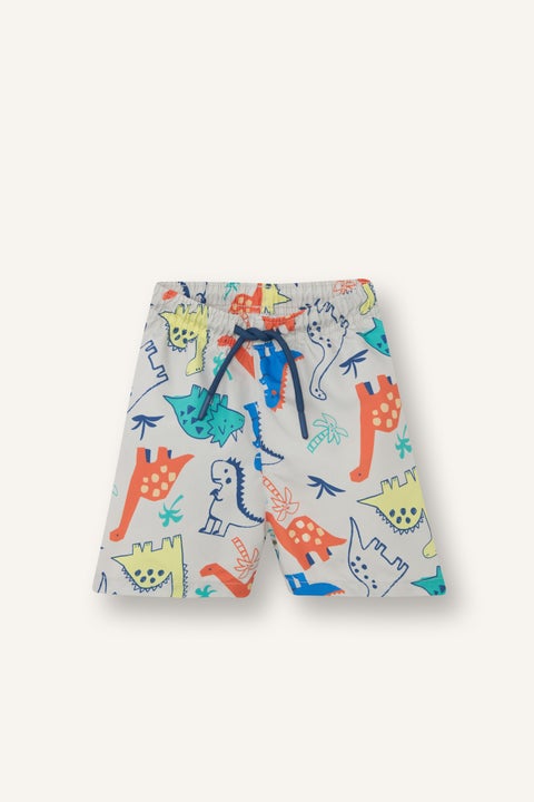 Beige BabyBoy Baby Boy Regular Fit Printed Swim Shorts Casual