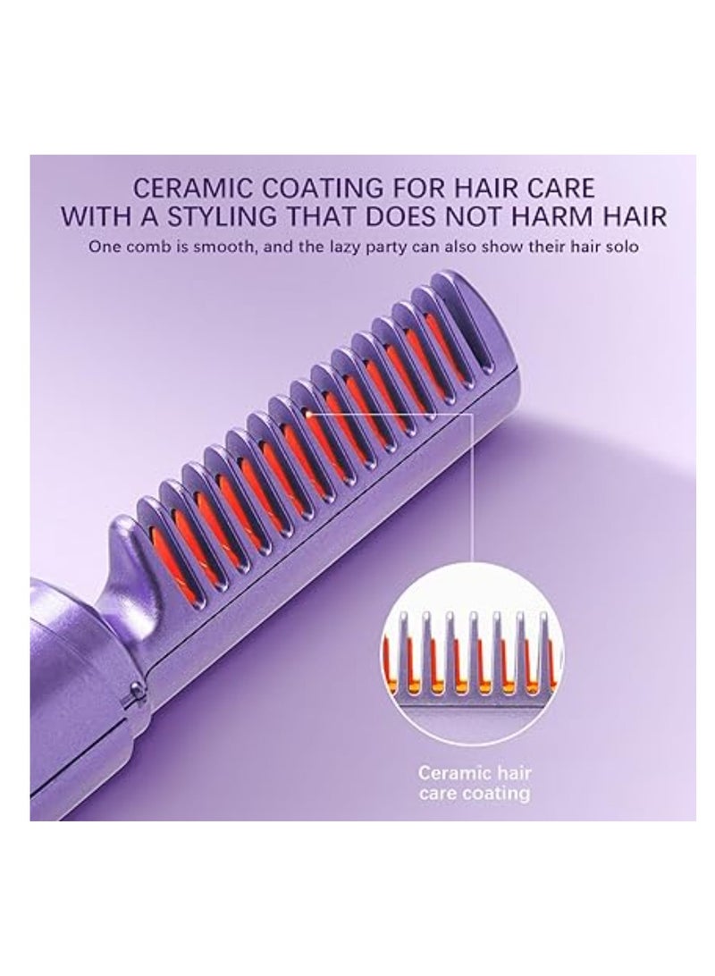 دريمزون مكواة فرد الشعر الصغيرة القابلة لإعادة الشحن، مكواة فرد الشعر المحمولة اللاسلكية، مكواة فرد الشعر الكهربائية الساخنة، فرشاة تمليس الشعر بالأيونات السالبة، مكواة - Image 2