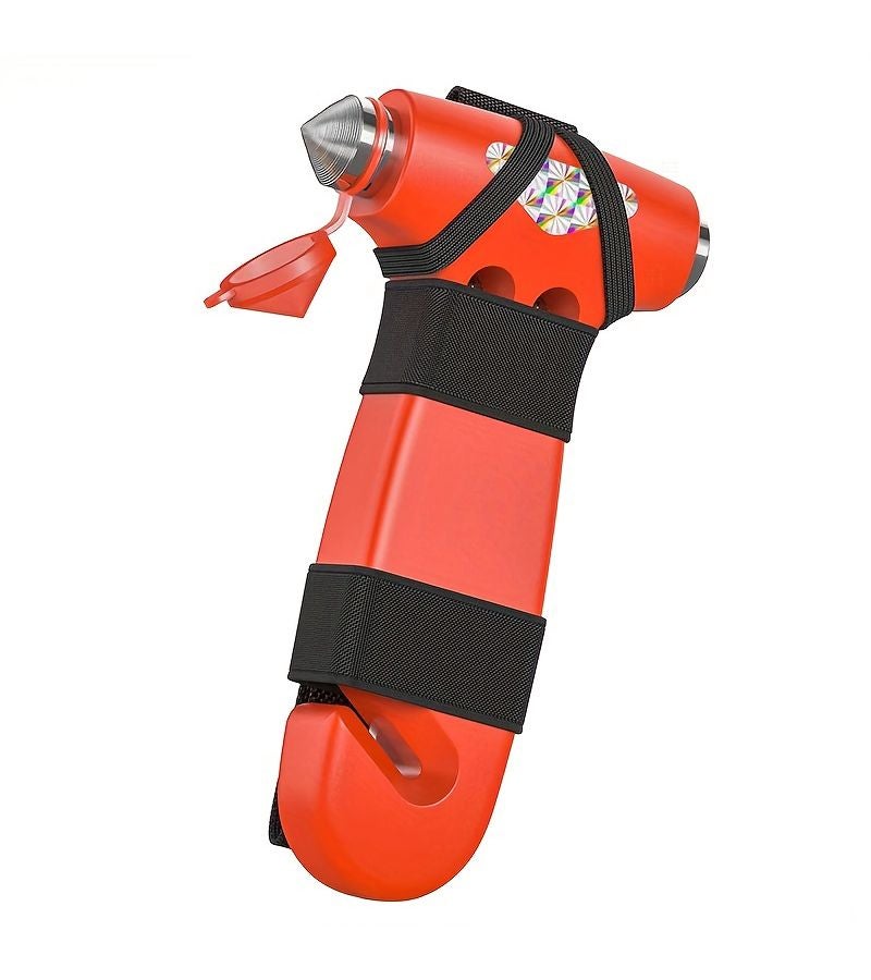 Orange Car Safety Hammer Window Breaker Emergency Escape Tool with Seatbelt Cutter for Vehicle and Home - Image 1