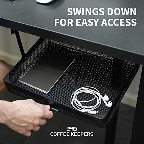 COFFEEKEEPERS Anything Keeper Under Cabinet, Pull-Down Under Shelf Basket, Drawer Organizer for Office Tables, Under Desk Storage Shelf, RV Space Savers, Camper Must Haves, Easy Install - 11 x 10 x 2.5 in - Black - Image 4