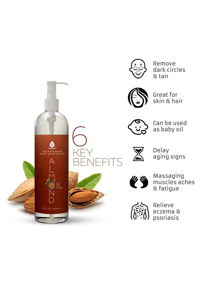 Pursonic 100% Natural Sweet Almond Oil For Aromatherapy Essential Oils Moisturizing And Massage - Image 5