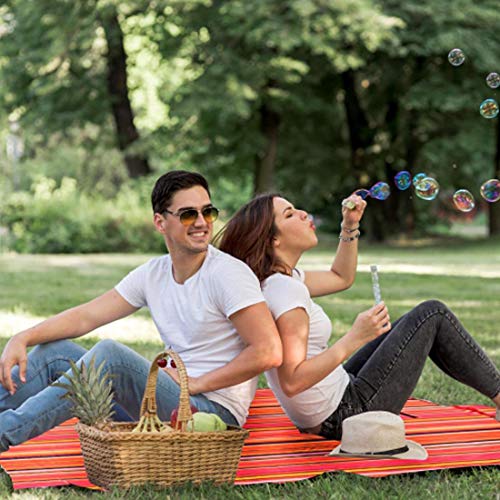 PACKNBUY Foldable Picnic Mat for Outdoor Sitting Waterproof Sandproof Beach Travel Camping Blanket Large Portable Ground Mat Rug for Park Family Outing Trekking Hiking (Red Pink) - Image 5