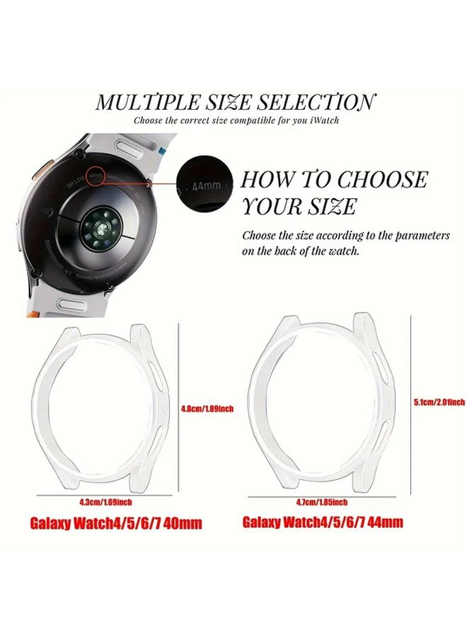 2 قطعة من واقي الشاشة وحافظة هارد بي سي لمجموعة Galaxy Watch 7 44 ملم، مع إطار صلب من البولي كربونات، وزجاج مقاوم للضباب بجودة عالية الوضوح، باللون الوردي. - Image 2