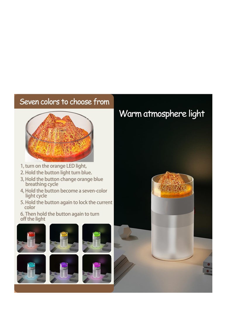 Car Diffusers for Essential Oils, USB Type-C with 7-LED Color Changing Volcano Car Diffuser Cool Mist Mini Portable Diffuser, Rechargeable for Home,Car,Office Deodorize Car Interior Space