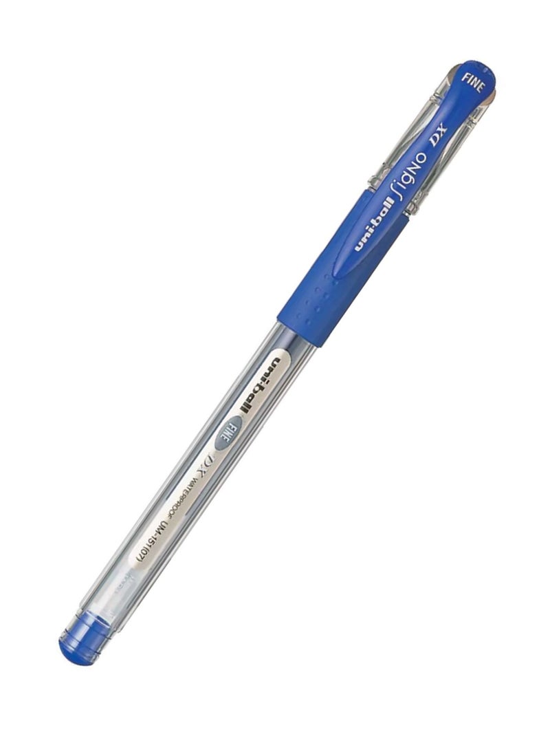 Uniball - 12-Piece Signo DX Gel Pen 0.7mm Tip Blue Ink - Image 1
