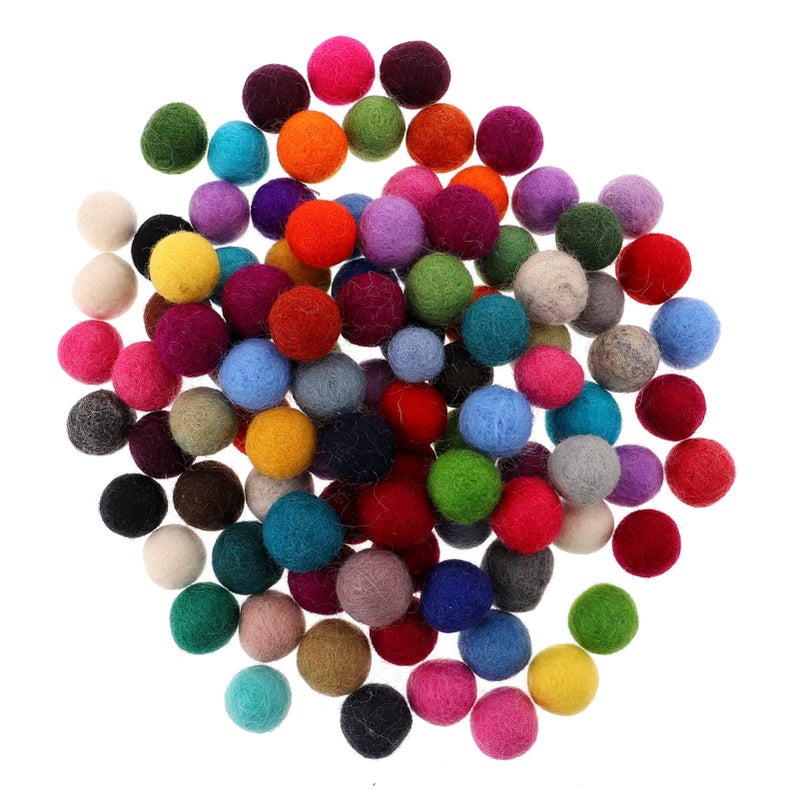 Wool Felt Balls For Crafts 100Pcs DIY Decor Hair Accessories Making - Image 2