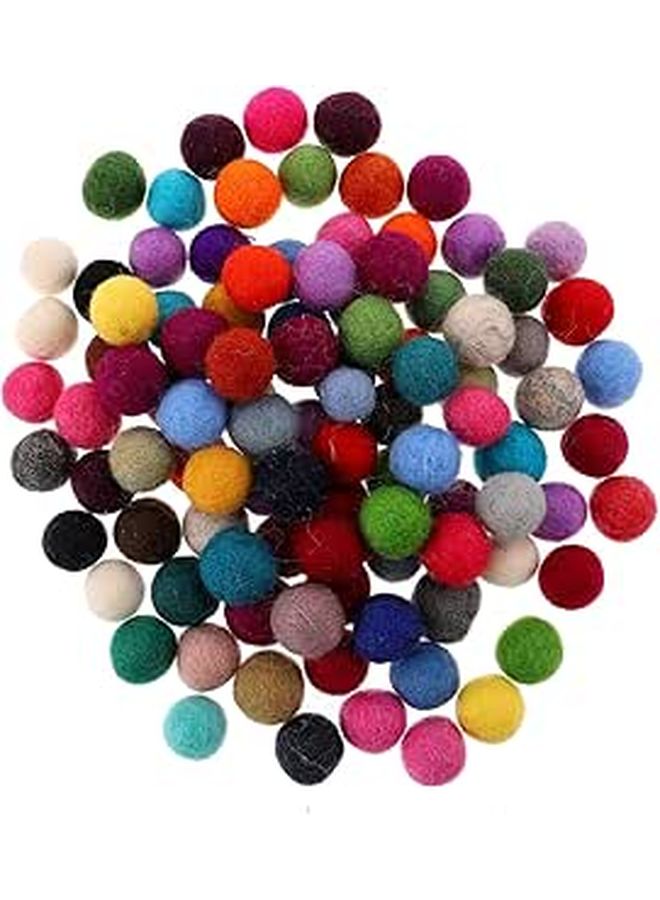 Wool Felt Balls For Crafts 100Pcs DIY Decor Hair Accessories Making - Image 1
