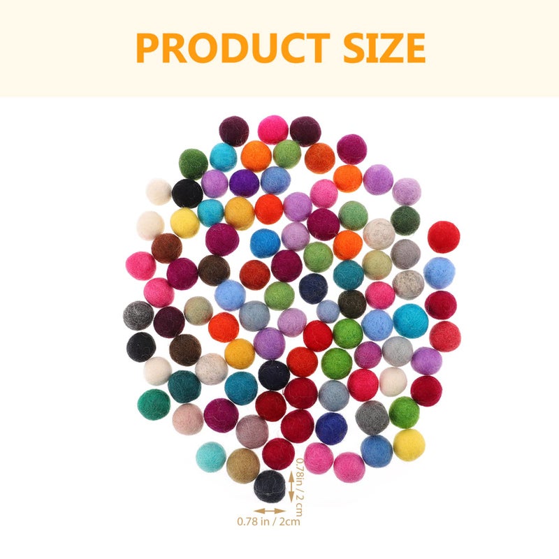 Wool Felt Balls For Crafts 100Pcs DIY Decor Hair Accessories Making - Image 3