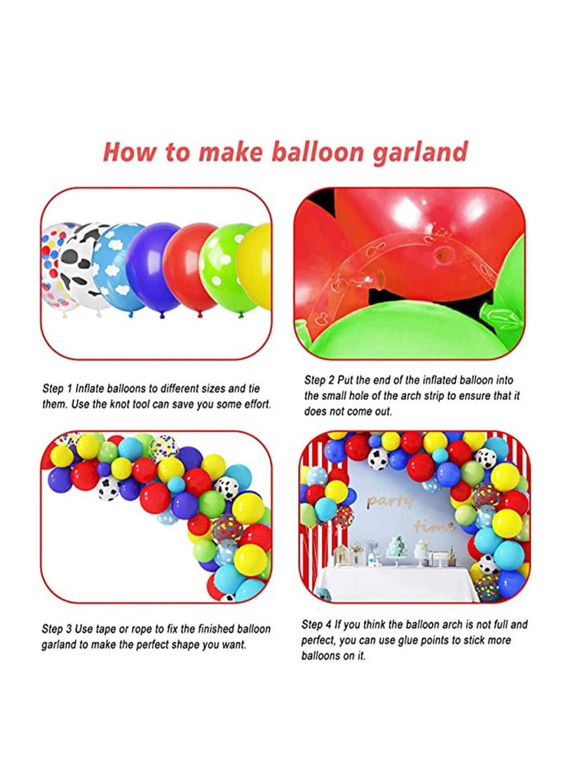 كاست ويف KASTWAVE 134 قطعة لعبة مستوحاة من قصة بالونات مجموعة قوس جارلاند ، بنمط بقرة سحابة أصفر أحمر أزرق أخضر بالونات لاتكس للأطفال لعبة مستوحاة من قصة مستوحاة من ديكورات لوازم حفلات أعياد الميلاد - Image 3