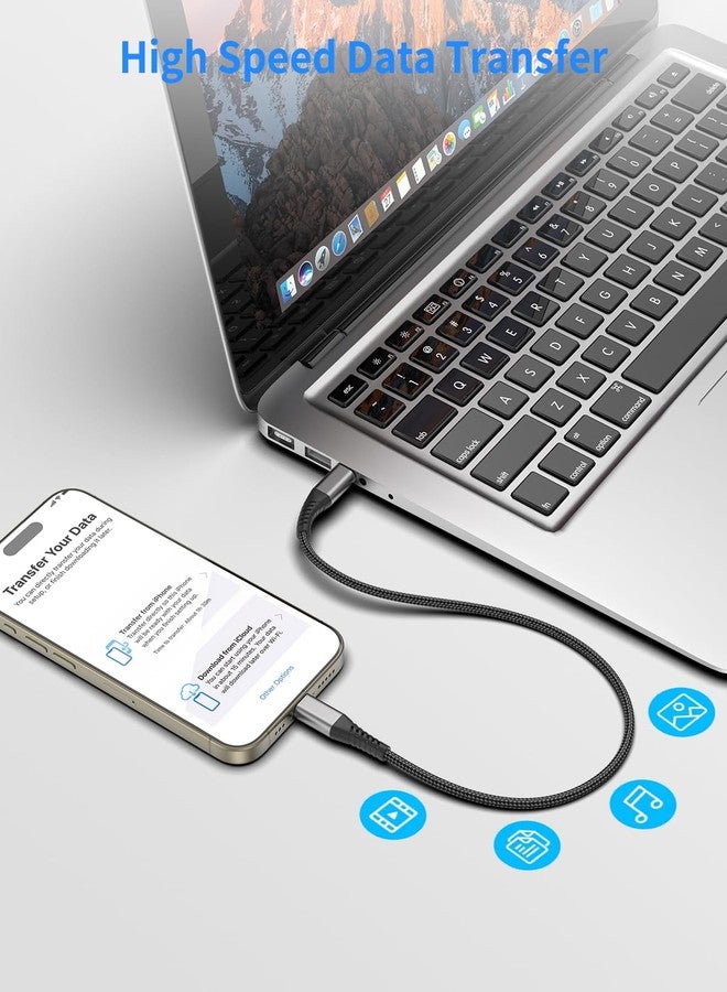 Umefly 1ft USB C to USB C Cable, 3 Pack Short USB C Cable for Car, Braided Type C Fast Charging Cord for iPhone 15 16 Pro Max iPad MacBook Android Samsung Galaxy S23 Ultra Pixel, USBC to USBC Cable 1 ft - Image 3