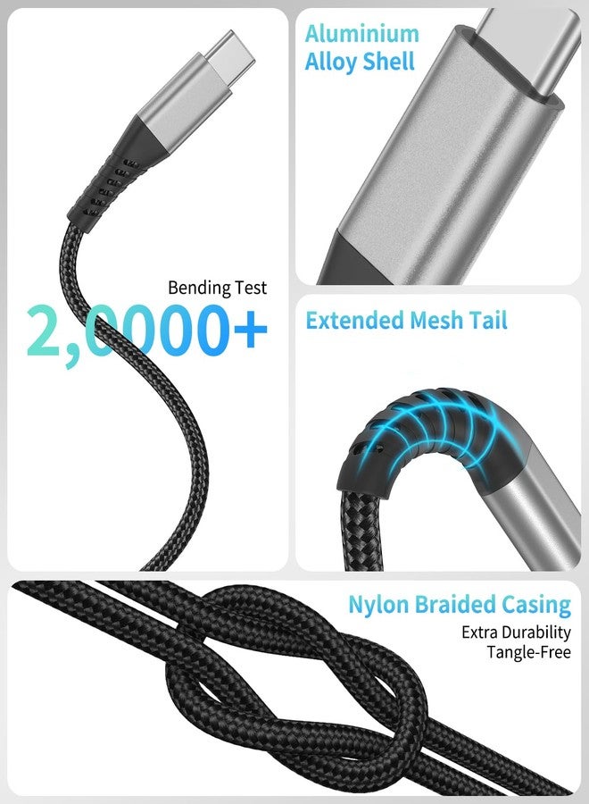 Umefly 1ft USB C to USB C Cable, 3 Pack Short USB C Cable for Car, Braided Type C Fast Charging Cord for iPhone 15 16 Pro Max iPad MacBook Android Samsung Galaxy S23 Ultra Pixel, USBC to USBC Cable 1 ft - Image 5