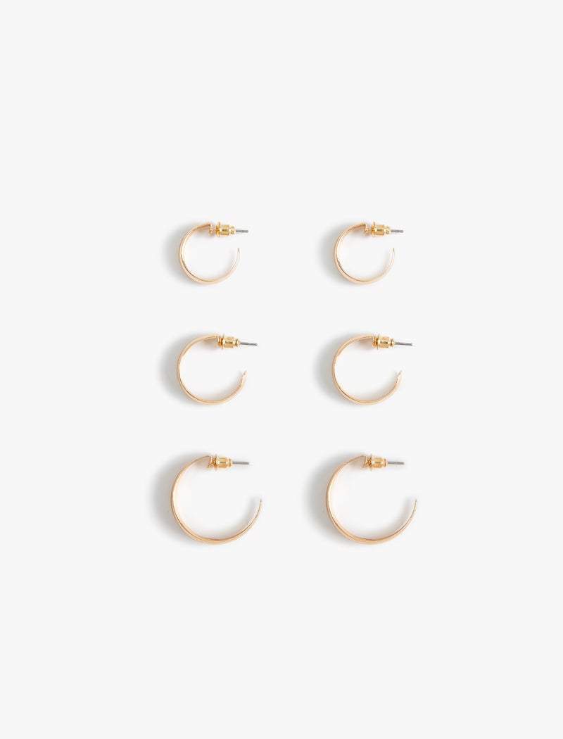 KOTON 3 Part Half Hoop Earring Set - Image 1