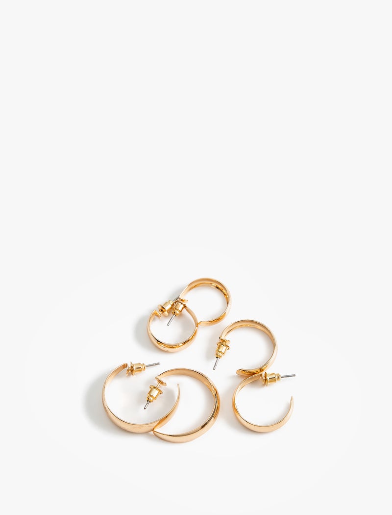 KOTON 3 Part Half Hoop Earring Set - Image 3