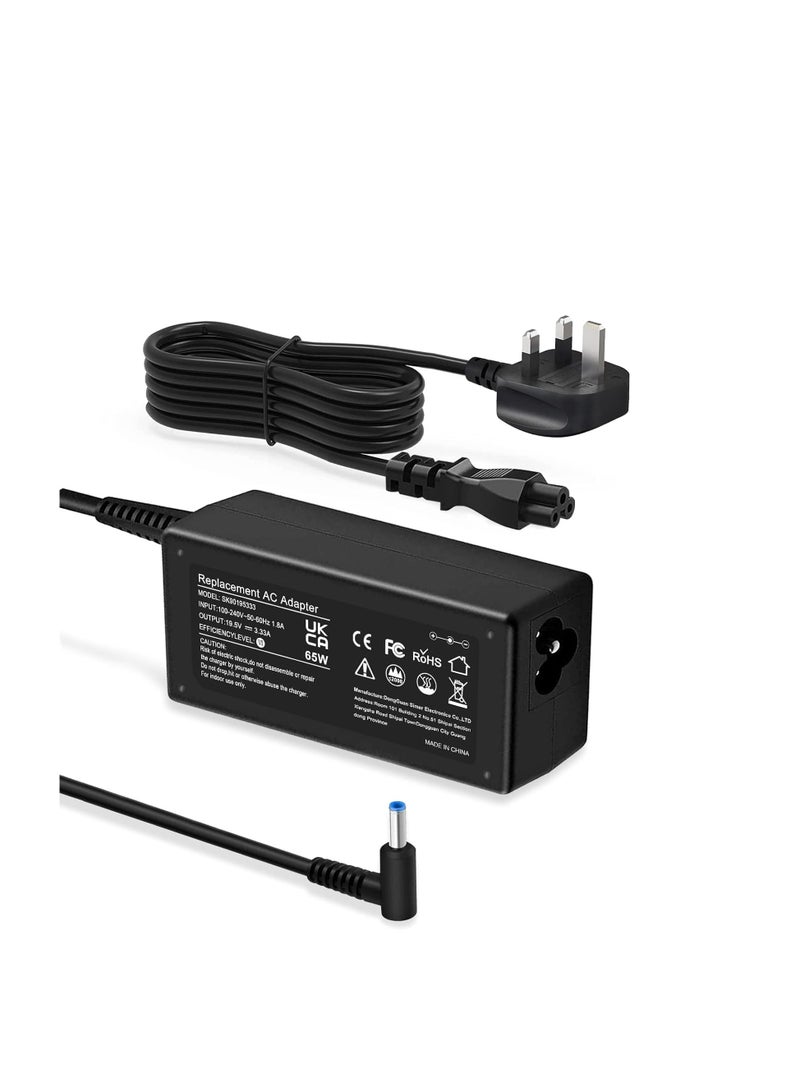 Terabyte 65W HP Laptop Adapter Charger, (19.5V/3.33A) Power Supply For HP Pavilion x360 11/13/15, HP ProBook 450/430 440/446/455/470 & G8/G7/G6/G5/G4 & HP EliteBook 840-G5 (4.5mm X 3mm) - Image 1