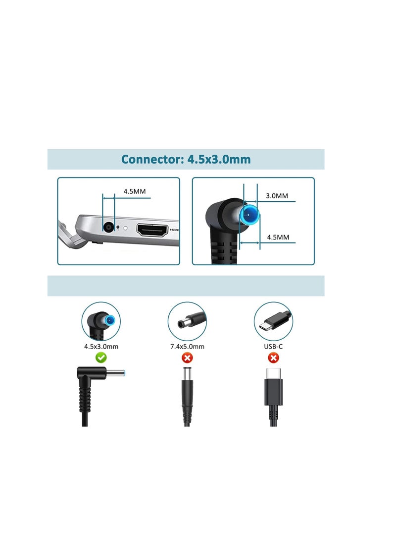 Terabyte 65W HP Laptop Adapter Charger, (19.5V/3.33A) Power Supply For HP Pavilion x360 11/13/15, HP ProBook 450/430 440/446/455/470 & G8/G7/G6/G5/G4 & HP EliteBook 840-G5 (4.5mm X 3mm) - Image 4