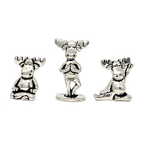 Basic Spirit Yoga Moose Poses Pewter Miniature Figurines Statues Gifts Namaste Zen - Image 5